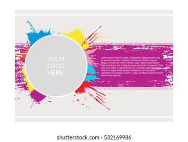 Abstract Vector Template Design, Flayers, Brochure, Web Sites, Page, Leaflet, With Colorful Watercolor Paint Splash