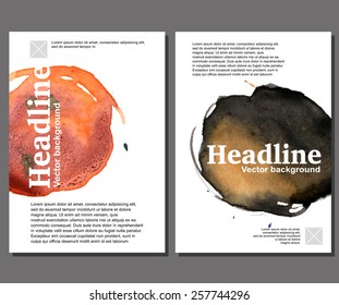 Abstract vector template design, flyers, brochure, web sites, page, leaflet, with colorful watercolor paint splash.