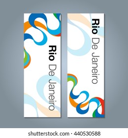 abstract vector template design, page, leaflet, with colorful lines and waves, sport concept banners.
