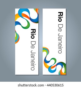 abstract vector template design, page, leaflet, with colorful lines and waves, sport concept banners.