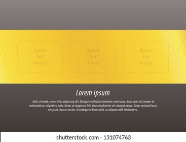 Abstract vector template. Fresh modern design. Much space for your offers. Three options or images. Space for your text. Can be used as info-graphic or website element.