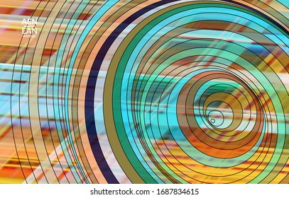 Abstract vector template with futuristic multicolored wire frame geometric shapes. 3D mesh digital science model concept. Web technology cover design. Wavy lines and grid texture. Optical art pattern