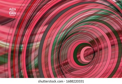Abstract vector template with futuristic multicolored wire frame geometric shapes. 3D mesh digital science model concept. Web technology cover design. Wavy lines and grid texture. Optical art pattern