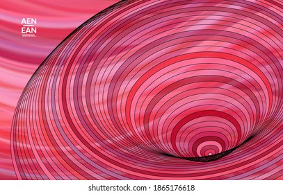 Abstract vector template with futuristic multicolored wire frame geometric shapes. 3D mesh digital science model concept. Web technology cover design. Wavy lines and grid texture. Optical art pattern