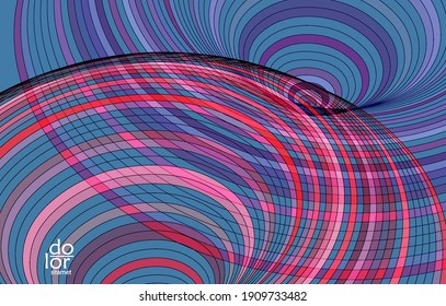 Plantilla de vector abstracto con formas geométricas futuristas multicolores de marco de alambre. concepto de modelo de ciencia digital en malla 3D. Diseño de tecnología web. Líneas onduladas y textura de cuadrícula. Patrón de arte óptico.