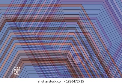 Abstract vector template with futuristic multicolored wire frame geometric shapes. 3D mesh digital science model concept. Web technology design. Wavy lines and grid texture. Optical art  pattern.