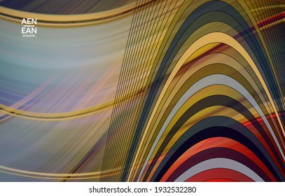 Abstrakte Vektorvorlage mit futuristischen, mehrfarbigen Drahtrahmen-geometrischen Formen. 3D-Mesh-Digital-Science-Modell-Konzept. Design der Webtechnologie Wavy Linien und Gitterstruktur. Optisches Kunstmuster