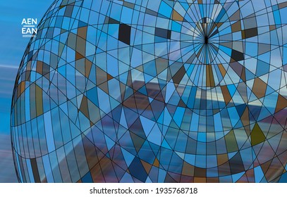 Plantilla de vector abstracto con formas geométricas futuristas multicolores de marco de alambre. concepto de modelo de ciencia digital en malla 3D. Diseño de portada de tecnología web. Líneas onduladas y textura de cuadrícula. Patrón de arte óptico