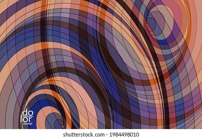 Abstrakte Vektorvorlage mit futuristischen, mehrfarbigen Drahtrahmen-geometrischen Formen. 3D-Mesh-Digital-Science-Modell-Konzept. Webtechnologiedesign. Wavy Linien und Gitterstruktur. Optisches Kunstmuster.