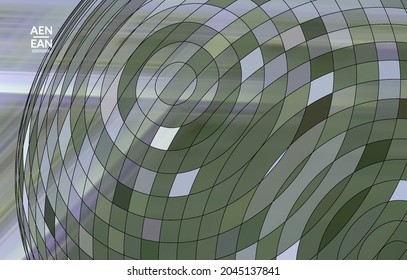 Abstract vector template with futuristic multicolored wire frame geometric shapes. 3D mesh digital science model concept. Web technology cover design. Wavy lines and grid texture. Optical art pattern