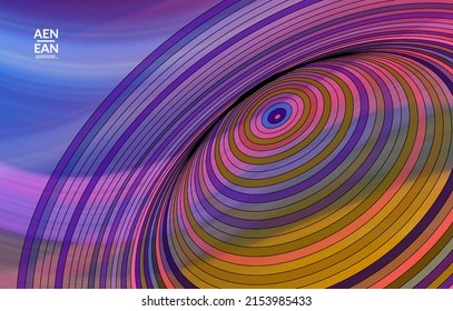 Abstrakte Vektorvorlage mit futuristischen, mehrfarbigen Drahtrahmen-geometrischen Formen. 3D-Mesh-Digital-Science-Modell-Konzept. Design der Webtechnologie Wavy Linien und Gitterstruktur. Optisches Kunstmuster