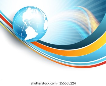 abstract vector template with globe and lines. Eps10