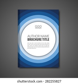 Abstract vector template layout for brochure, flyer, booklet, cover. Blue color version.