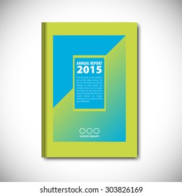 Abstract vector template layout for brochure, flyer, booklet, cover in blue and green.