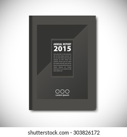 Abstract vector template layout for brochure, flyer, booklet, cover in shades of black and grey.