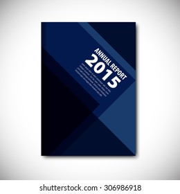 Abstract vector template layout for brochure, flyer, booklet, cover. Dark blue color version.