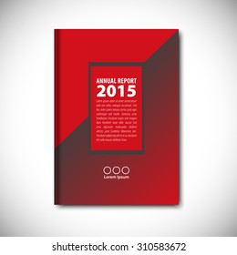 Abstract vector template layout for brochure, flyer, booklet, cover. Red color version.
