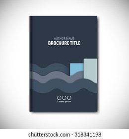 Abstract vector template layout for brochure, flyer, booklet, cover. Blue color version.