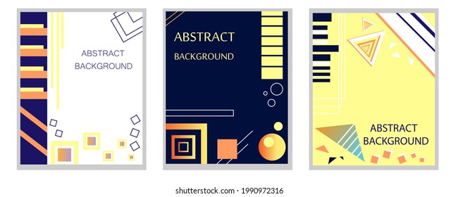 Abstract vector template with piano keys elements. Background with geometric shapes. The template is suitable for book covers, business cards, brochures.