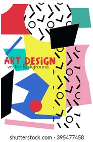 Abstract vector template. Retro 80`s style. EPS10