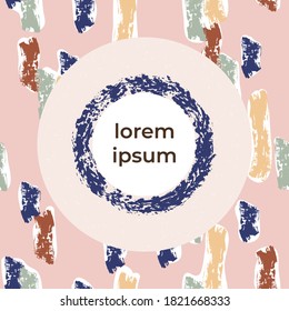 Abstract vector template with round frame as a background for your social media content or flyers. Isolated with space for text.