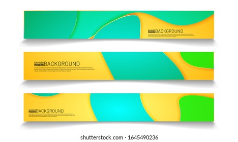 Abstract vector template web background. rectangular fluid wave design banners