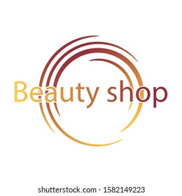 Abstract vector template. Yellow and braun brush stroke. Gradient circle frame. Colorful gradient brush stroke. Vector background with a place for text, on white background for design. Isolated