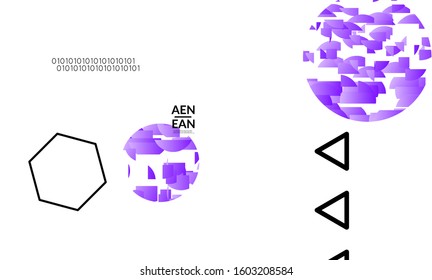 Abstract vector templates with geometric shapes filled with bright colored stripes. Digital hi tech visualization as global information design for marketing technology. Bid data industrial analyses.