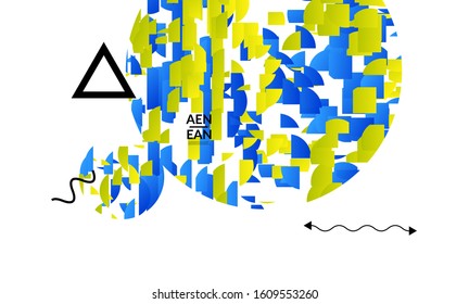 Abstract vector templates with geometric shapes filled with bright colored stripes. Digital hi tech visualization as global information design for marketing technology. Bid data industrial analyses.