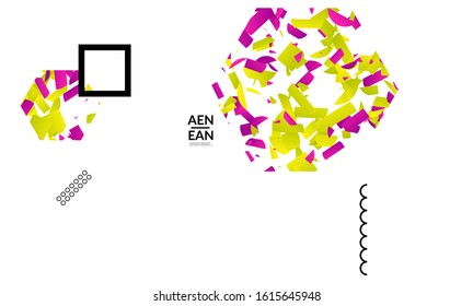 Abstract vector templates with geometric shapes filled with bright colored stripes. Digital hi tech visualization as global information design for marketing technology. Bid data industrial analyses.