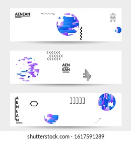 Abstract vector templates with geometric shapes filled with bright colored stripes. Digital hi tech visualization as global information design for marketing technology. Bid data industrial analyses.
