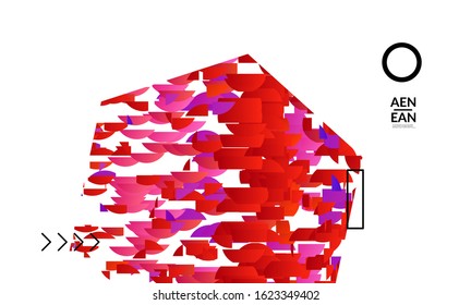Abstract vector templates with geometric shapes filled with bright colored stripes. Digital hi tech visualization as global information design for marketing technology. Bid data industrial analyses.