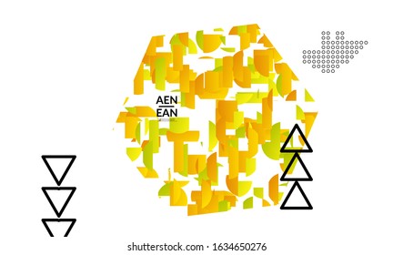 Abstract vector templates with geometric shapes filled with bright colored stripes. Digital hi tech visualization as global information design for marketing technology. Bid data industrial analyses.