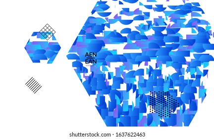 Abstract vector templates with geometric shapes filled with bright colored stripes. Digital hi tech visualization as global information design for marketing technology. Bid data industrial analyses.