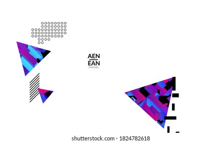 Abstract vector templates with geometric shapes filled with bright colored stripes. Digital hi tech visualization as global information design for marketing technology. Bid data industrial analyses.