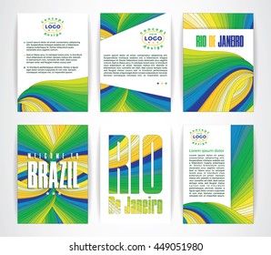 Abstract vector templates in traditional Brazilian colors. Design for brochure, page, poster, flyer, cover and other users