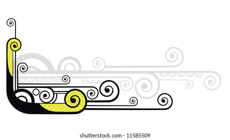 Abstract vector tentacle on white background