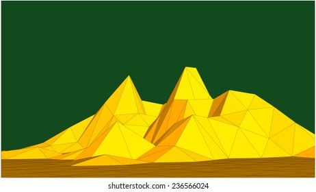 Abstract vector terrain in low-polygonal style 