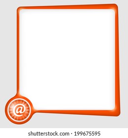 abstract vector text frame for text with email symbol