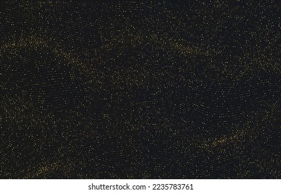 Abstract vector texture background with golden shiny sparkling dots. Full frame texture design with gold particles on dark .