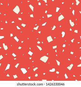 Abstract vector texture. Classic italian terrazzo, seamless pattern. Mix of marble, concrete, natural stone, quartz, granite and glass. Modern trend illustration.