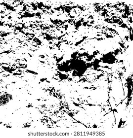 Abstract vector texture with minimalist black and white heavy grunge splatter and distressed ink elements