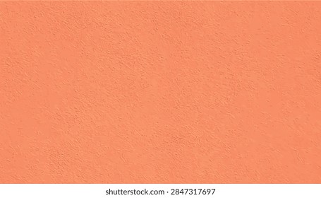 Abstract vector texture in peach orange color, grainy wall surface for modern graphic background, backdrop, banner design, copy space, minimalist template, artistic flat solid paint effect.