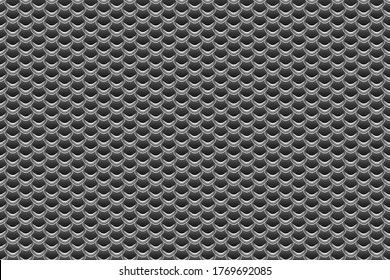 Abstract vector texture of scales. Black vector seamless pattern. Background consisting of black hexagons. 