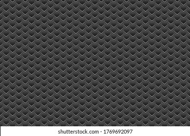 Abstract vector texture of scales. Black vector seamless pattern. Background consisting of black hexagons. 