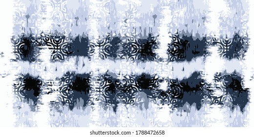 Abstract Vector  Tie-Dyed Canvas Effect stripe Textured Background. Seamless Pattern on white background 