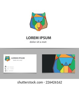 Abstract vector tiger logo lotemplate with business card