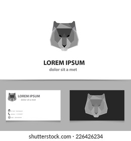 Abstract vector tiger logo lotemplate with business card