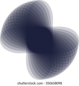 Abstract vector tile pattern. Monochrome composition of regular geometric overlapping shapes.