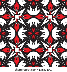 Abstract vector tiles, mosaic ornament, geometric seamless pattern